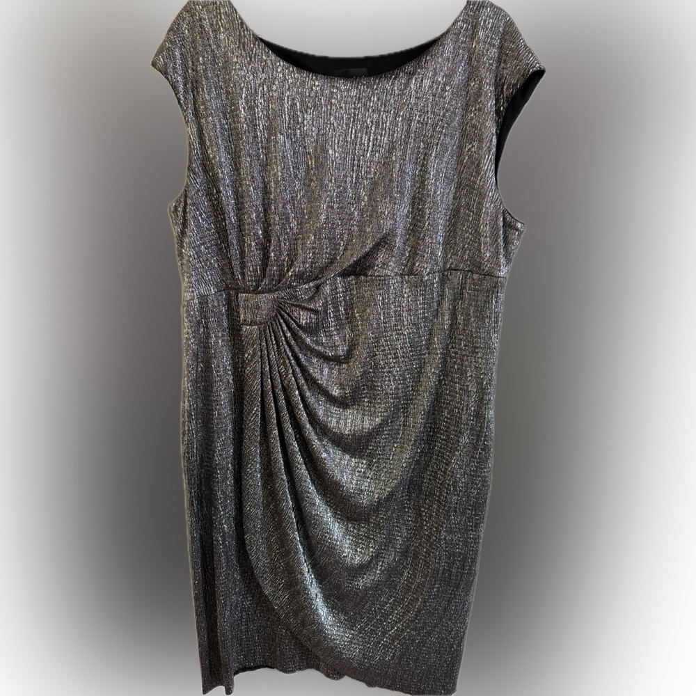 Connected Apparel Shimmering Silver Dress